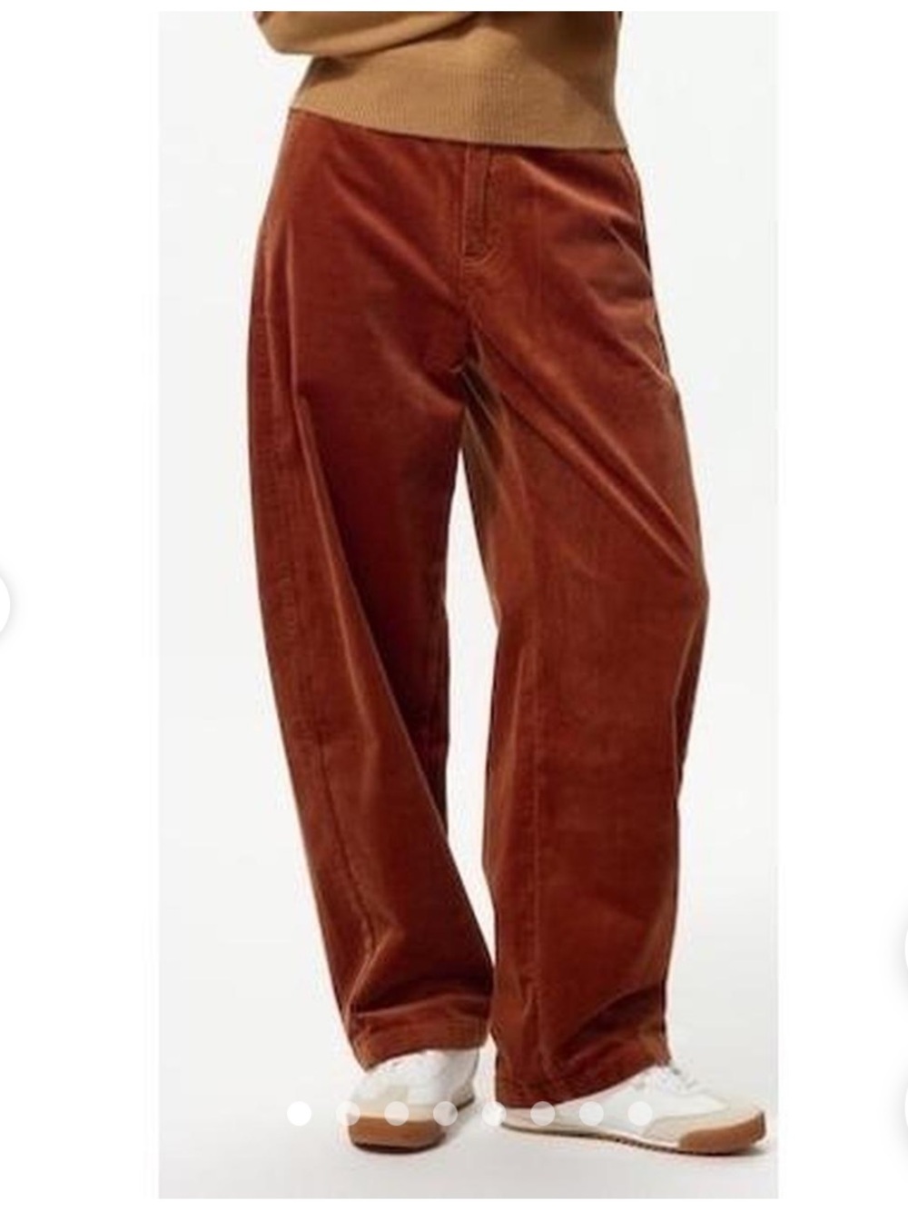 Uniqlo CDC women’s Wide-Leg Corduroy Pants in Rust Orange